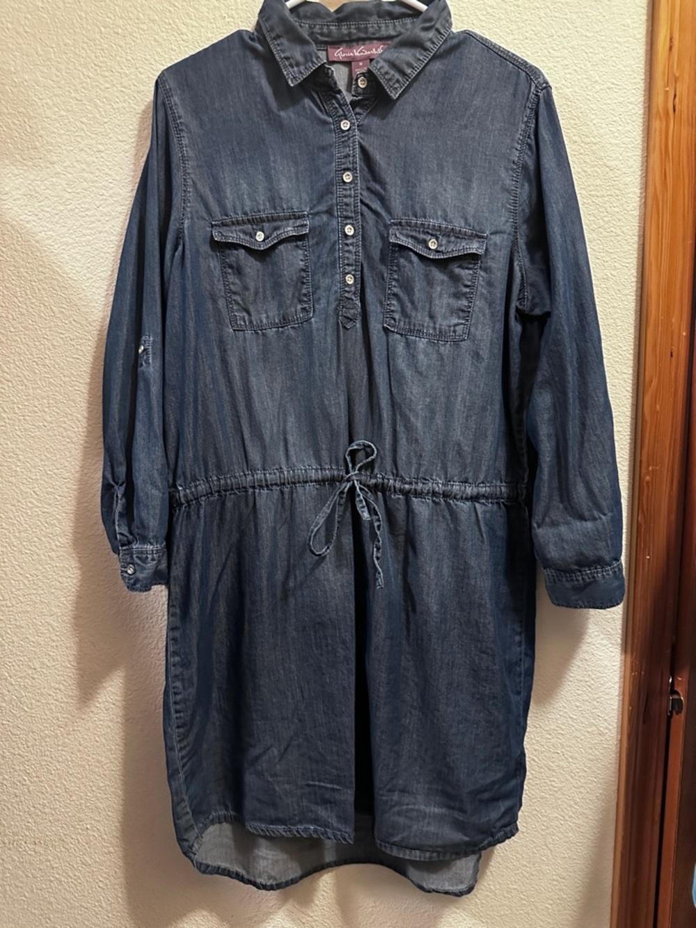 Gloria Vanderbilt Dark Wash Denim Shirt Dress - Indigo